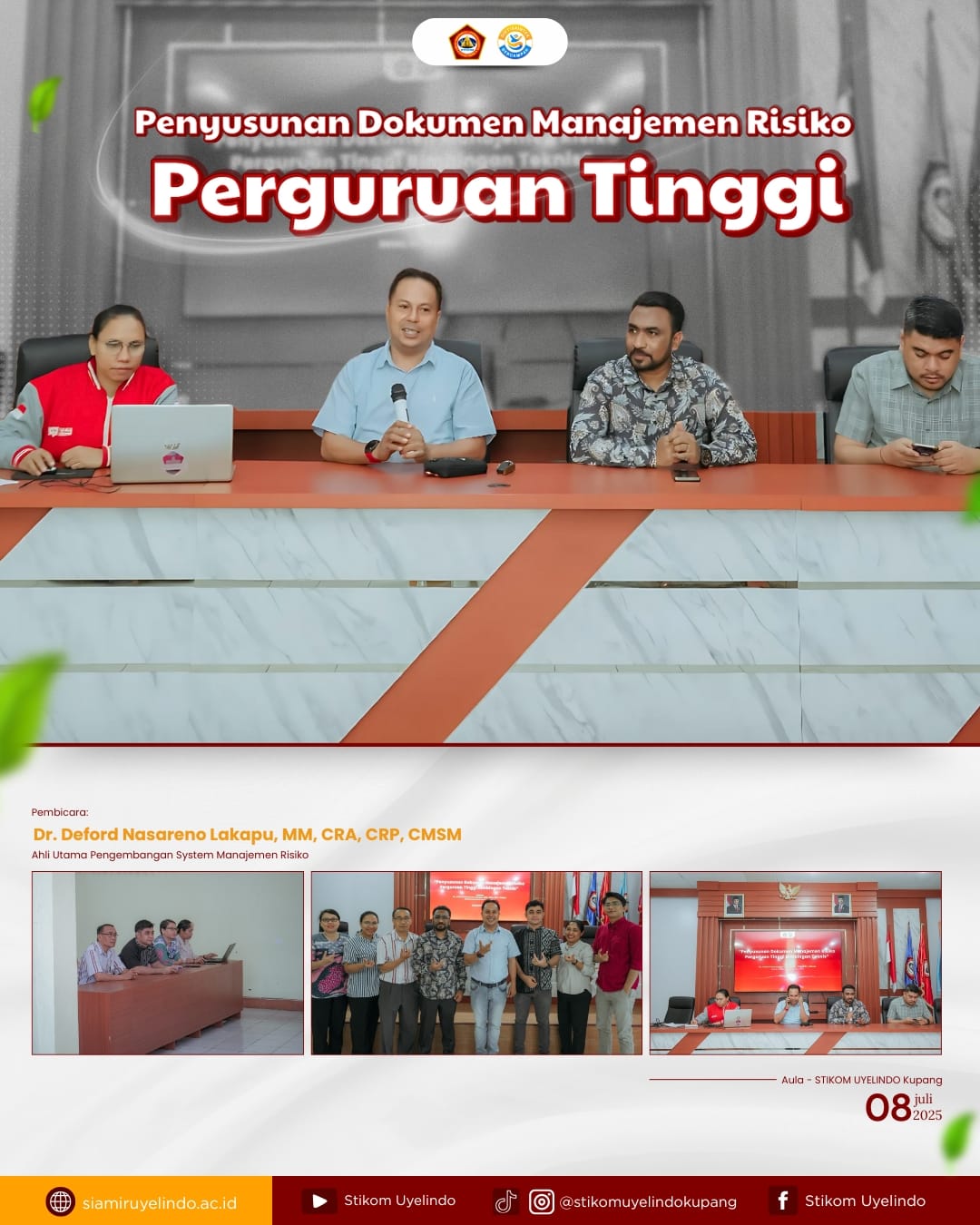 Penyusunan Dokumen Manajemen Risiko di STIKOM Uyelindo Kupang: Upaya Penguatan Tata Kelola Perguruan Tinggi