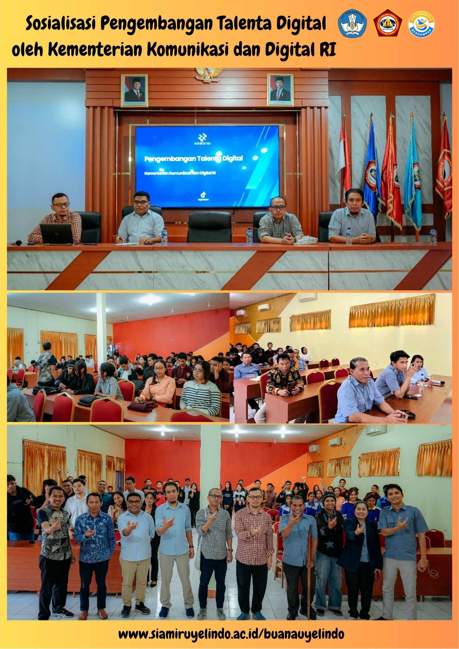 Kunjungan Tim Kementerian Komunikasi dan Digital RI ke STIKOM Uyelindo Kupang dalam Rangka Sosialisasi Pengembangan Talenta Digital